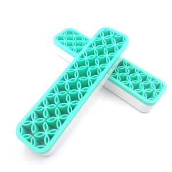 

Makeup Brush Holder Organizer Flexible Silicone Cosmetic Tool St Cosmetic Organizer Shelf for Size Brush Gift for Women Green