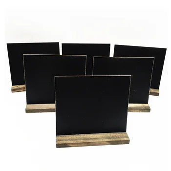 

8pcs Mini Tabletop Chalkboards Signs Wooden Framed Small Blackboard with Removable Base for Restaurant Wedding