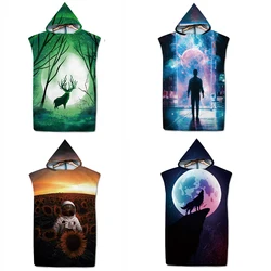 Hot Sale Microfiber Quick-Drying Beach Towel Gym Home Bath Towel Customized Adult Children Changing Bathrobe Surf Poncho