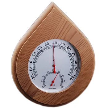 

Water Drop Sauna Hygrometer High Temperature Hygrometer Wooden Mechanical Temperature and Humidity Meter Sauna