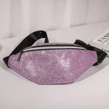 

Wholesale Chest Bag Laser PU Material Fashionable Style Waist Bag Night Run Mobile Phone Bag Walkman Multi-function Women Bag