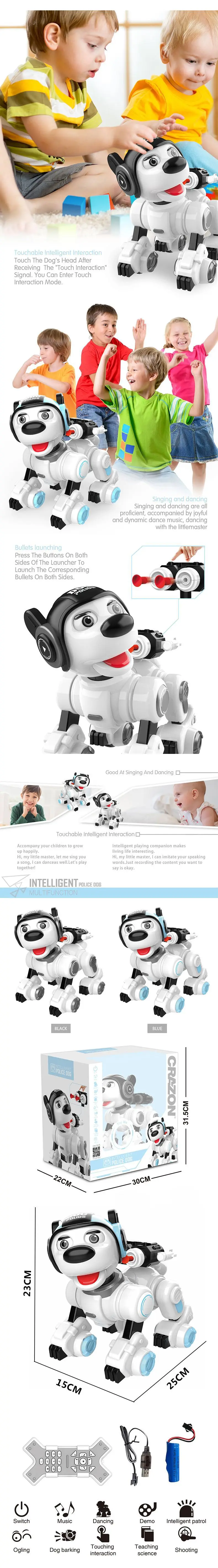 Smart Robot Dog Intelligent Programming Remote Control Dog Touch Induction Singing Dancing Launch Soft Bomb Intelligent RC Toy