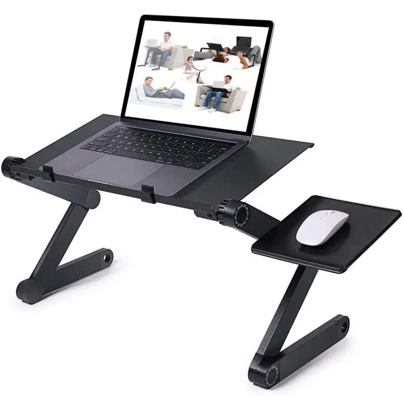 Adjustable Laptop Desk Stand Portable Aluminum Foldable Lapdesk For TV Bed Sofa PC Notebook Table Desk Stand With Mouse Pad HWC