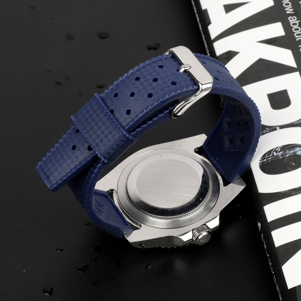 Tropical Fluorine Rubber Watch Band 20mm 22mm Waterproof Porous Breathable Diving Sport Men Women Watch Strap Replacment Tropical Fluorine Rubber Watch Band 20mm 22mm Waterproof Porous Breathable Diving Sport Men Women Watch Strap Replacment