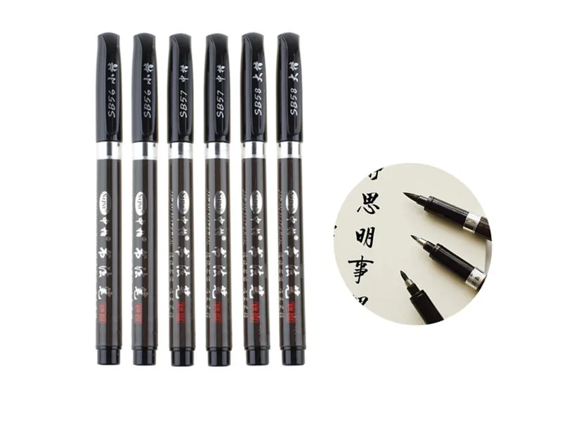 3 pcs/lot Multifunction Brush Pen Calligraphy Pen Markers Art Writing Office School Supplies Stationery Student Free Shipping 7pcs set traditional chinese calligraphy brushes writing chinese set art brush writing sumi painting supplies