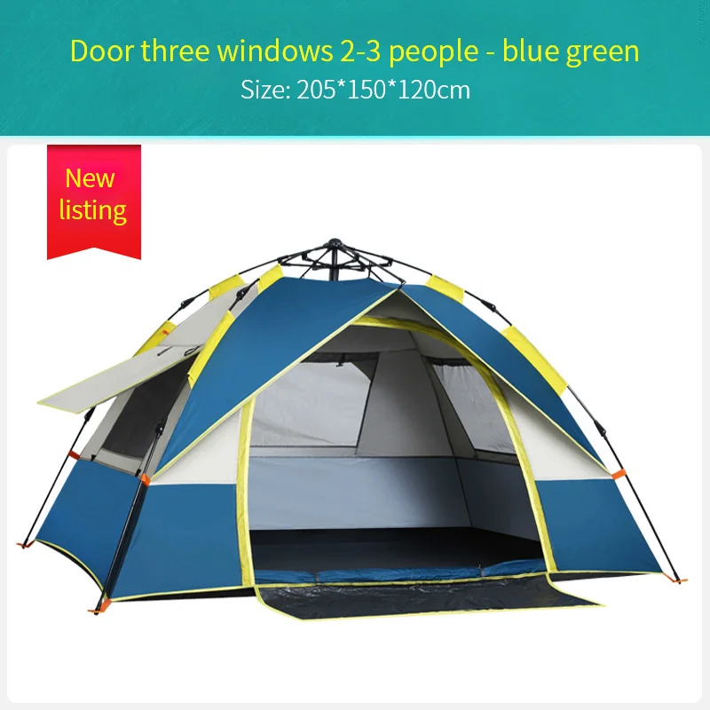 205X150X120cm Automatic Tent 2 People 3-4 Person Camping Tent Thicken Sunscreen Breathable Tough Pole Large Space Quicking Open Hiking Tent - Цвет: 205X150X120cm