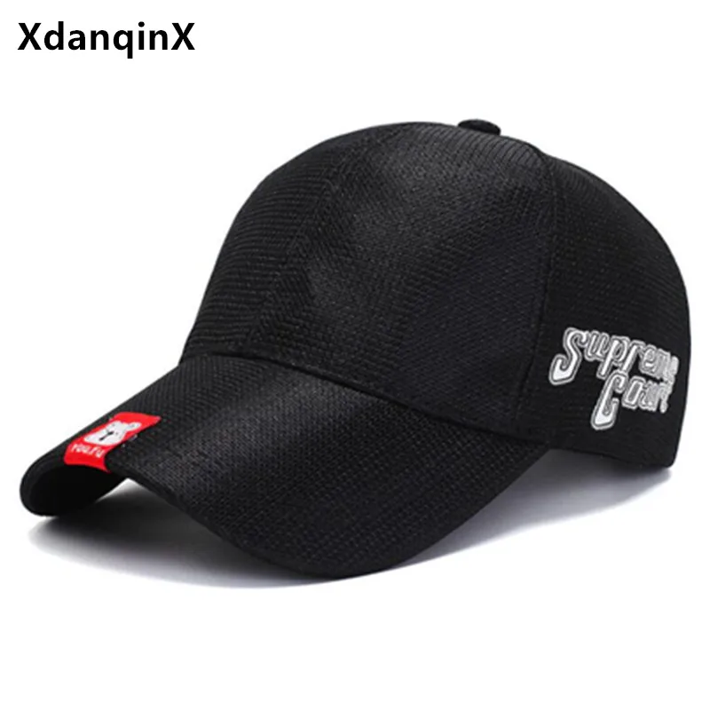 

XdanqinX snapback cap summer mesh cap breathable baseball caps for men women New women's casual sports hat men's fishing caps