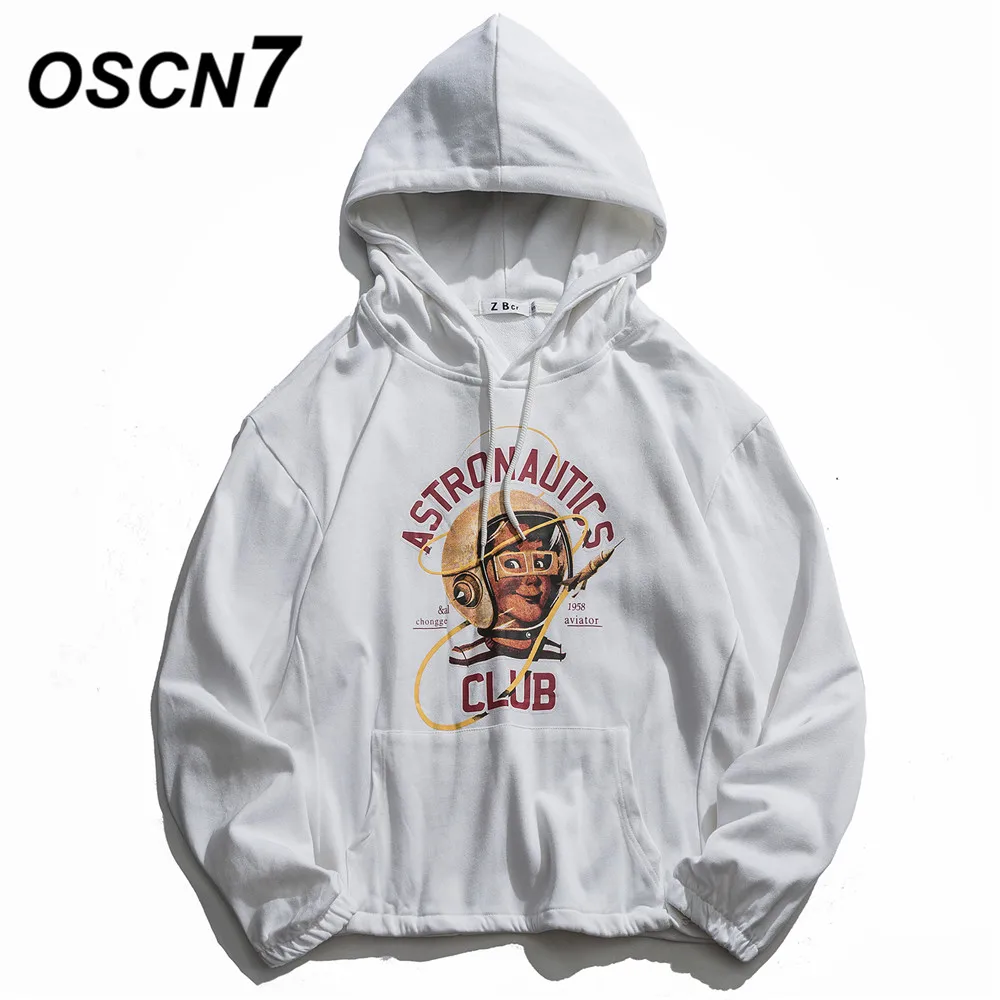 

OSCN7 High Street Casual Print Hoodies Men 2019 Winter Japanese Streetwear Harajuku Oversize Hooded Sweatshirt Men 13547