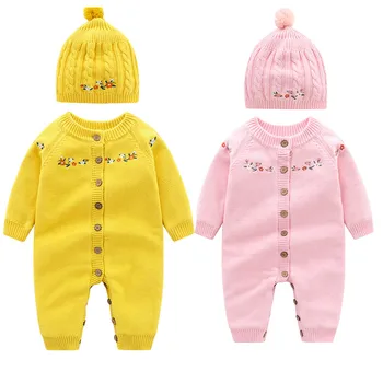 

Children's Baby Jumpsuit Cartoon Long Sleeve Thickened Warm Baby Romper infant baby solid minimalist baby clothes for baby girls