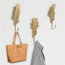

3pcs Creative Guitar Heads Hooks Wall Mount Hanger For Hat Clothes Key Coat Towel Home Decoration Kitchen Storage Hook