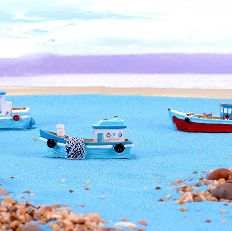 Ornament Crafts Miniature Figurines Miniature Ornament Marine Nautical Creative Sailboat Mode Room Decor Figurines Miniatures Mediterranean Style Ship Small boat ornaments