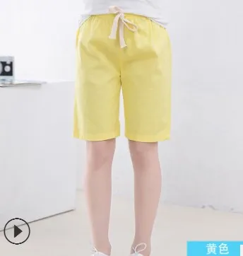 

3-8Kids Boys Trousers Knee Lenth Shorts Candy Color Girls Children Summer Beach Loose Shorts Pants Cotton&Linen
