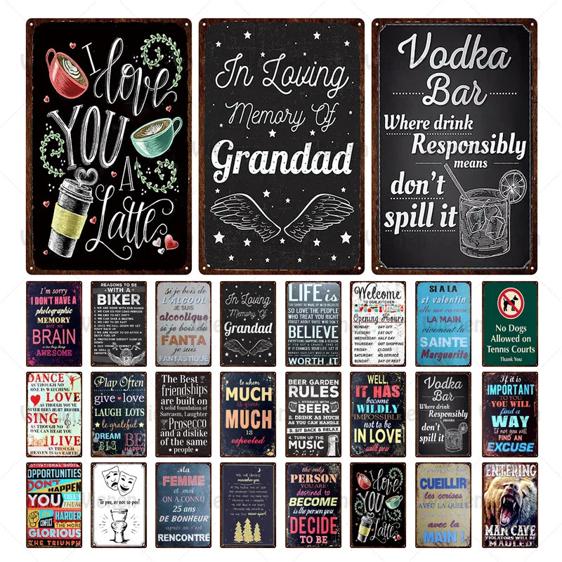 

Fun Rules & Slogans Metal Tin Sign Home Bar Hotel Club Wall Art Painting Metal Plaque Iron Party Public Decoration Retro Poster