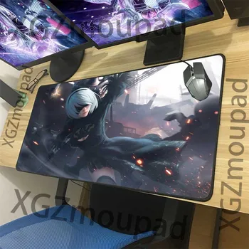 

XGZ Customized Large Mouse Pad Black Lock Edge Anime NieR: Automata Home Computer Desk Mat Rubber Non-slip Washable Coasters