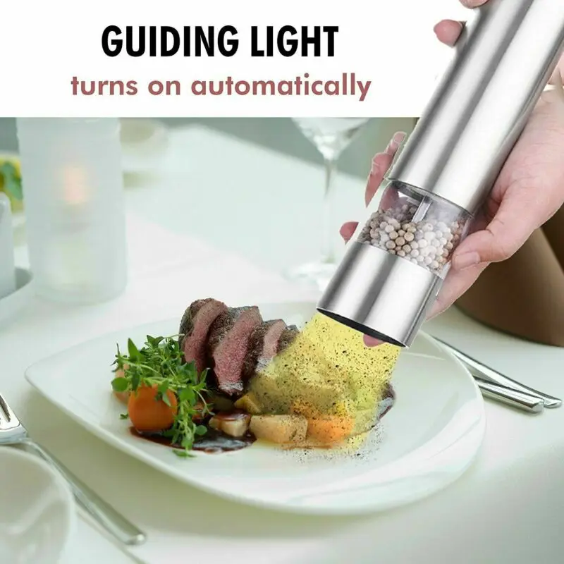 Electric Salt Spice Herb Pepper Grinder Mills Black And Grinders Mill Kitchen Tool | Дом и сад