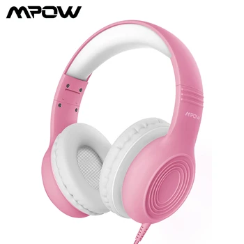 

Mpow CH6S Kids Headphones Wired Headset with Mic Adjustable Foldable Design Pink Headsets Volume Limit For Children PC Tablet