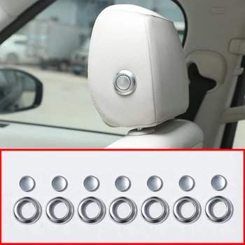 

For Land Rover Discovery 5 L462 LR5 2017-2018 Car Styling Accessories ABS Silver Head pillow Adjustment Button Cover Trim