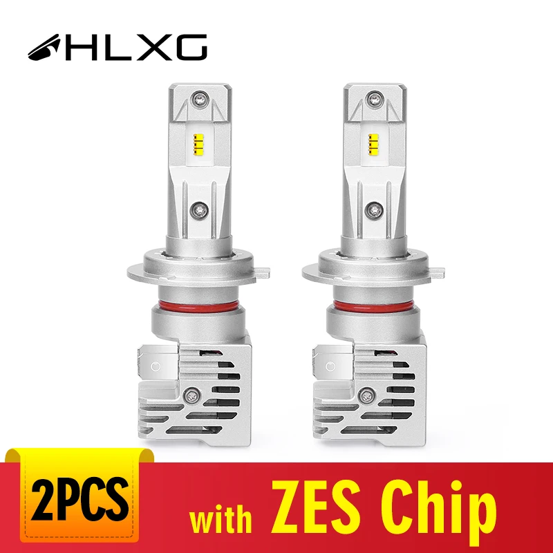 Hlxg luces led h7 с зэс светодиодный h7 автомобильные фары h4 h11 h8 h9 9005 9006 hb4 9003 Hi короче спереди и длиннее сзади) для автомобильных фар автомобилей 12В h4 Белый