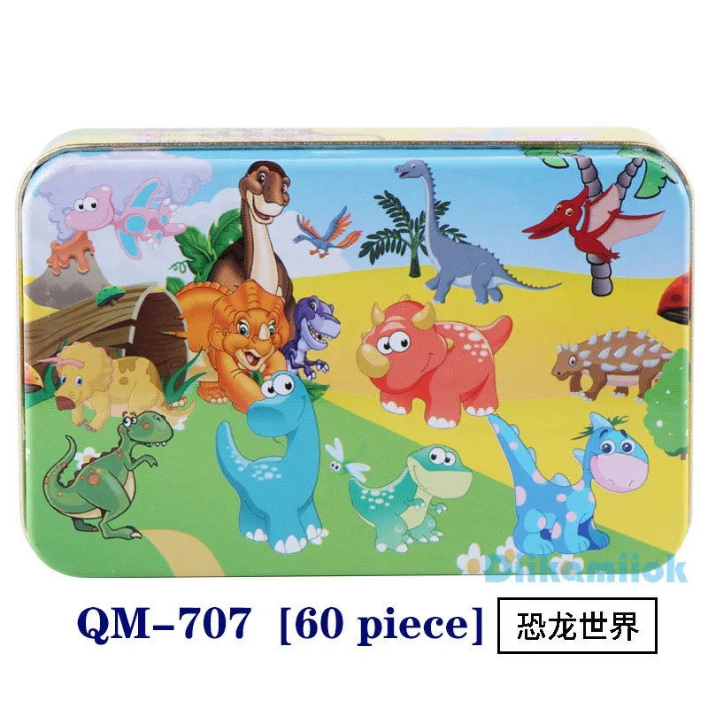 New 60 Pieces Wooden Puzzle Kids Toy Cartoon Animal Wood Jigsaw Puzzles Child Early Educational Learning Toys for Christmas Gift 39