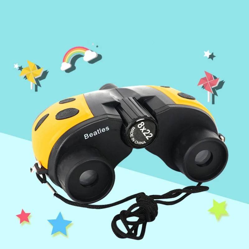 8X22 Children Binoculars Pocket Size Anti-slip Telescope Magnifying Glass Toy Outdoor Observing Binoculars With Print Design