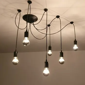 

5 Lamps Retro Ceiling Lamp Light Chandelier Loft Antique Adjustable Light