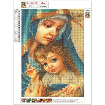 

Round crystal diamond 5D diamond painting Religious Virgin and Jesus DIY diamond embroidery kit home decoration