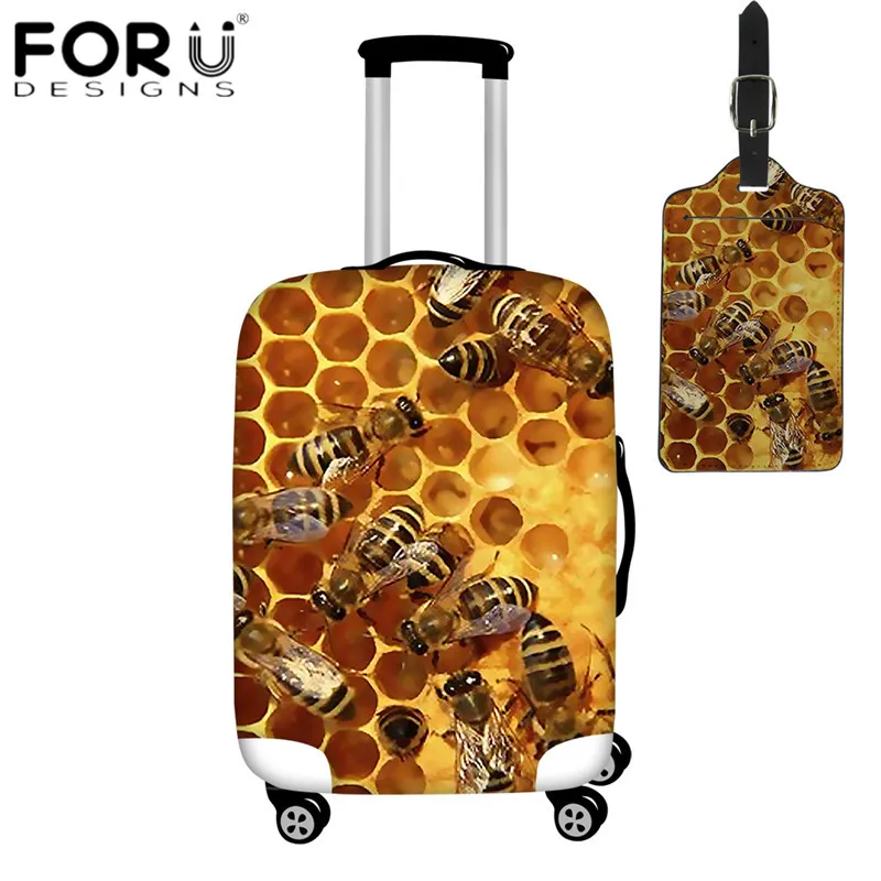 

FORUDESIGNS 3D Animal Bee Print Luggage Cover Dust Rain Cover for 18-32 Inch Case Suitcase Protective Covers Travel Accessories