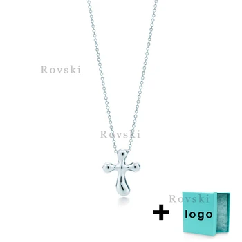 

XL TFX TTFF Rllen Original Popular Brand Pure Silver Cross Necklace Suitable for Women's Party Jewelry Wholesale Free Delivery.