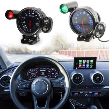

3.75 Inch 80 Mm Toerenteller Gauge Stappenmotor 0 ~ 11000 Rpm Gauge Met Shift Light Fit Voor Auto benzinemotor