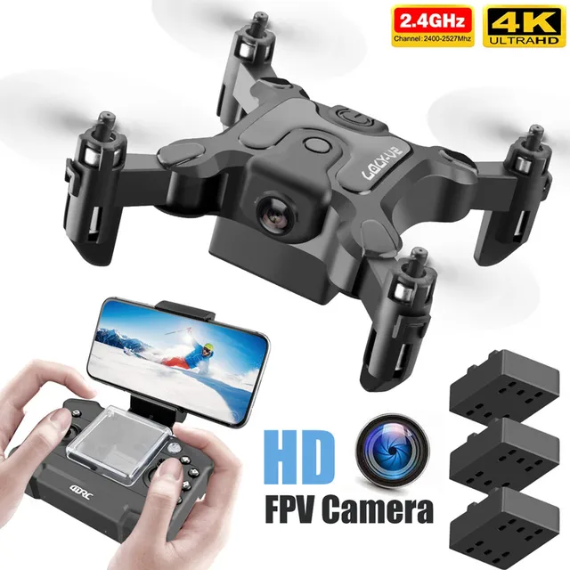 New Mini Drone V2 4K 1080P HD Camera WiFi Fpv Air Pressure Altitude Hold Foldable Quadcopter RC Drone Kid Toy GIft 1