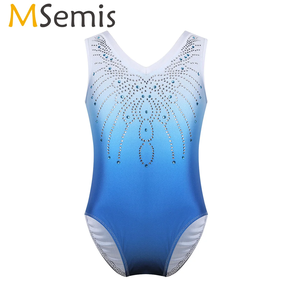 Ballerina Dance Leotards Kids Girls Shiny Rhinestone Rhythmic Gymnastics Leotard Skating Costumes