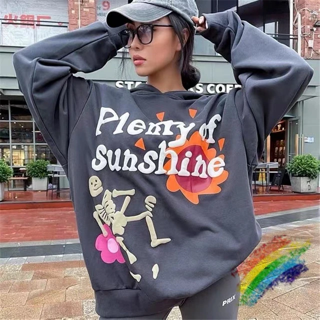 Plenty Sunshine Hoodie, Sweatshirt Puff Print, Sweatshirt Mens Puff