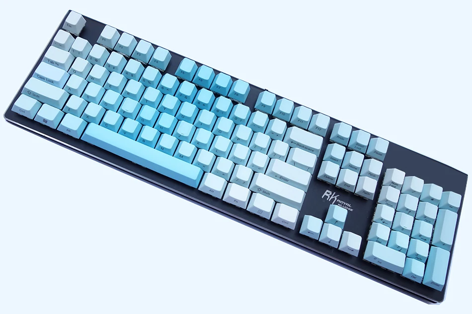 NPKC толстый PBT небесно голубой градиент Keycaps ANSI Layout Fit Kailh Gateron Cherry MX переключатели
