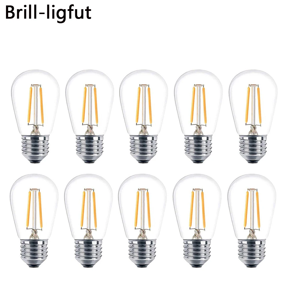 Lâmpada para Jardim ao ar Livre à Prova Luzes da Corda Lote w 4 S14 Lâmpadas Led Branco Quente 2700 k E27 Filamento Dwaterproof Água 10 Pçs – 2