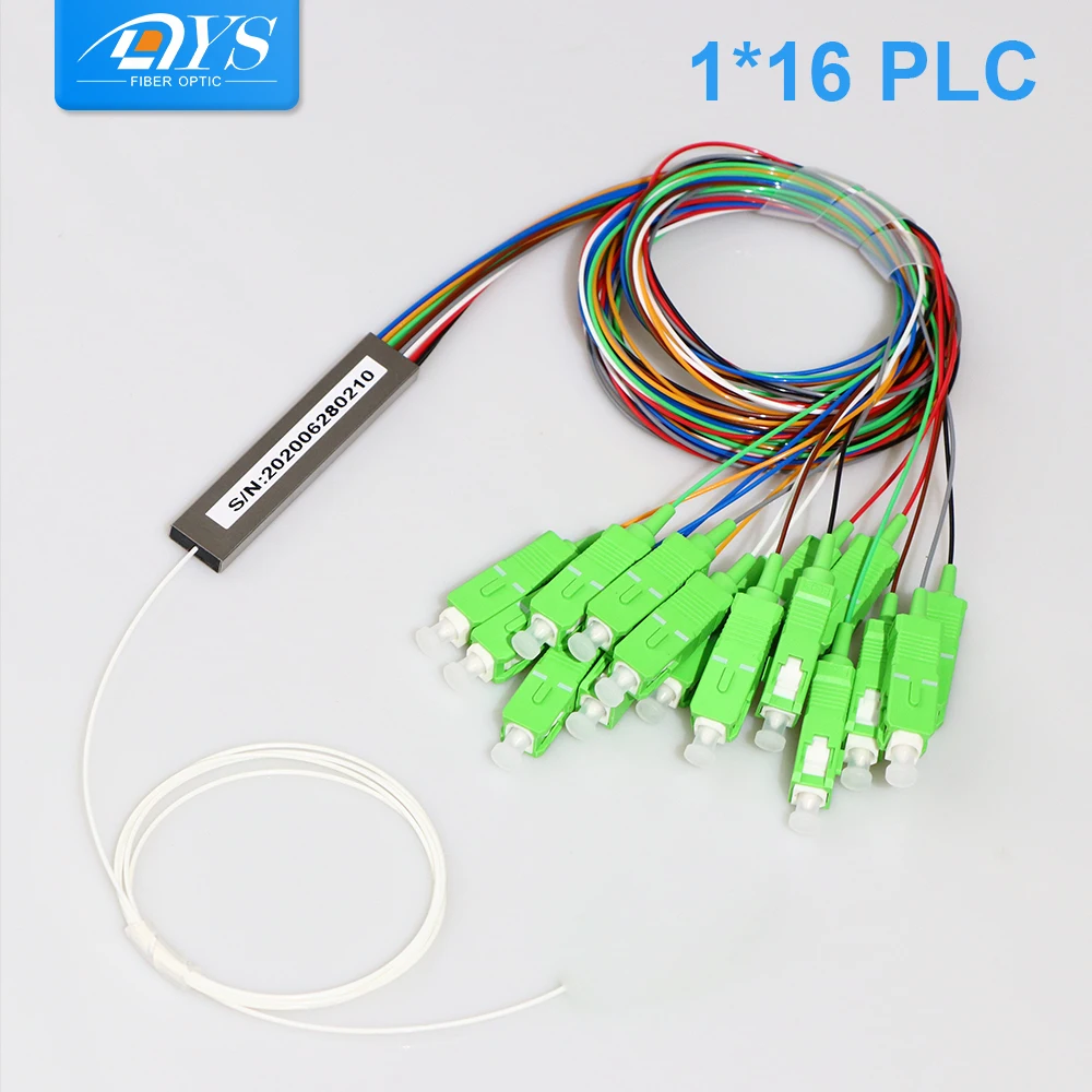 

5pcs G657A1 0.9mm Fiber Optical 2 Way Splitter SC/APC Connector 1*16 FBT Splitter Mini Steel Tube Type