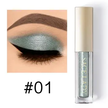 

SACE LADY Glitter Eyeshadow Makeup Liquid Shimmer Eye Shadow Metals Illuminator Highlighter Cream Cosmetic Tools TSLM2