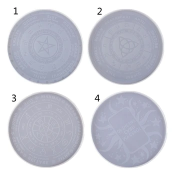 

4Pcs Astrology Board Resin Mold Sun Moon Star Tarot Card Tray Mold Witchcraft