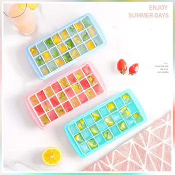 

Silicone Ice Cube Maker 24 Grid Ice Tray Mold For Ice Candy Cake Pudding Chocolate Molds Easy-Release Square Ice Cube Tray Mold