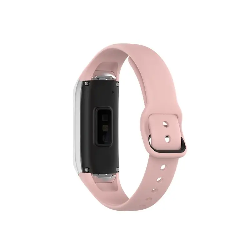 Стильный Простой однотонный ремешок для samsung Galaxy Fit SM-R370 силиконовый черный ремешок с пряжкой стальной шрапнель