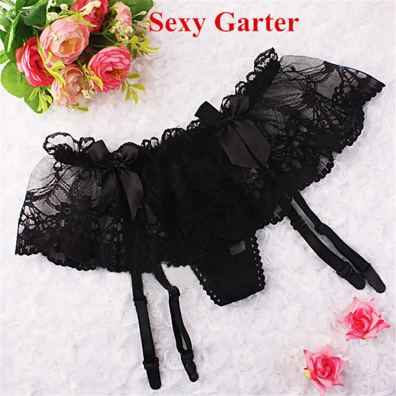 Black No Stockings Кружевной Цветочный Топ, сексуальные подтяжки+ сексуальные нейлоновые чулки до колена, Эротическое нижнее белье, сексуальный набор Stockinigs для женщин, свадебные подвязки - Цвет: Black No Stockings