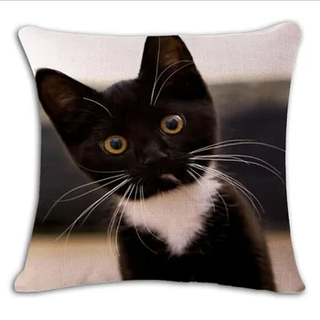 

Pillow Cover Cute Cat Sofa Decor Cotton Linen Cushion Cover Pillowcase Throw Pillow Home Decor