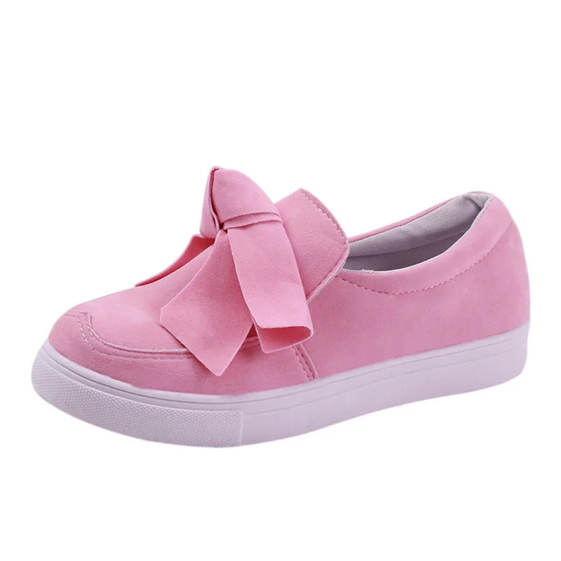 Весенние повседневные женские кроссовки на плоской подошве; женские Замшевые слипоны с бантом; удобная обувь из вулканизированной кожи; женская обувь на плоской подошве; Размеры 35-43 - Цвет: pink