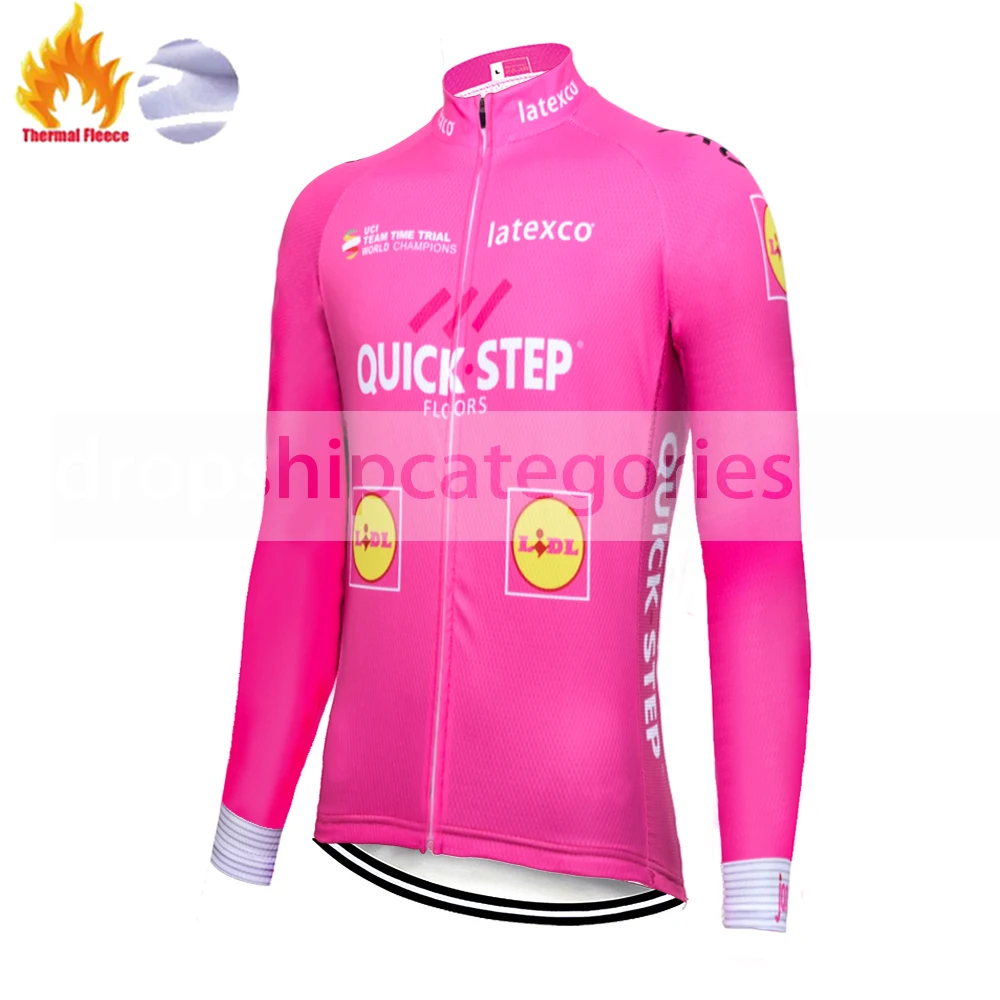 Новинка tenue cycliste homme QUICK STEP Team, велосипедная футболка с длинным рукавом, Майо invierno ciclismo hombre, велосипедная зимняя рубашка - Цвет: fleece 1