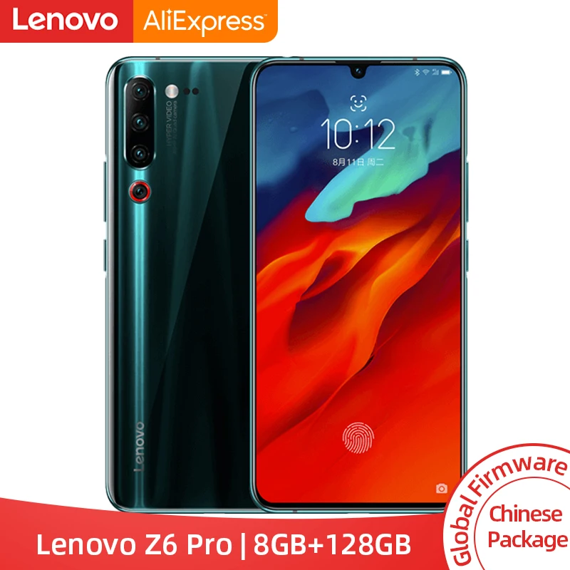 Оригинальный Глобальный ПЗУ lenovo Z6 Pro 6 GB 128 GB Snapdragon 855 Octa Core 6,39 "FHD дисплей смартфон задний 48MP Quad камеры