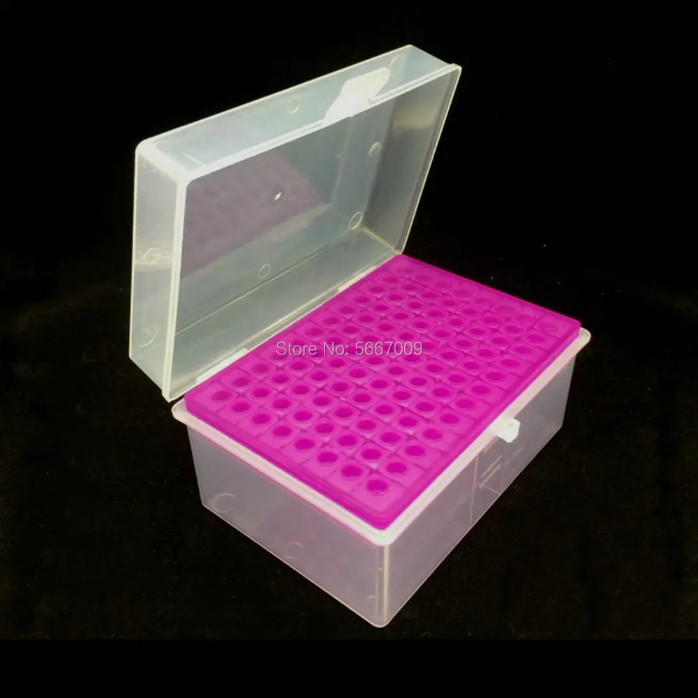 

2pcs/lot Lab Plastic 300ul 96holes PP Tip Holder Pipette Storage Box Laboratory supplies