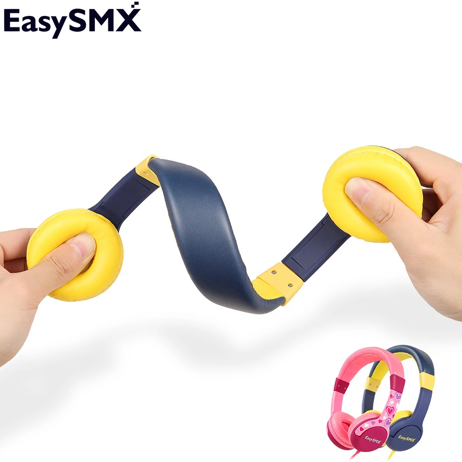 

Portable Kids Headphones EasySMX KM-666 Safely Children Over-Ear Headset with Adjustable headband for Computer Tablet Smartphone
