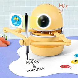 Robô aspirador de desenho automático inteligente, pintura amarela, brinquedo educativo recarregável por usb, brinquedo robô para crianças, presente exclusivo