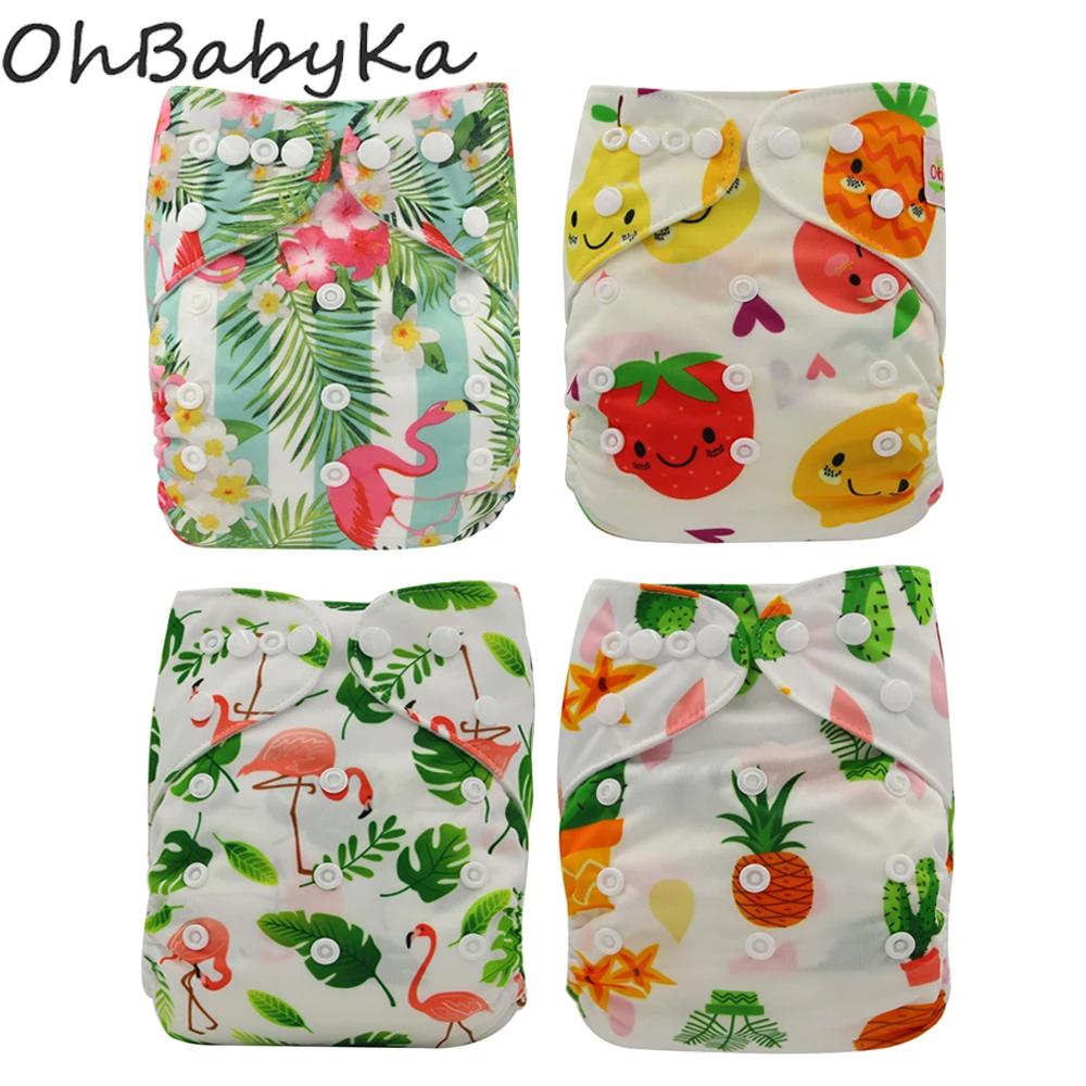 Ohbabyka 4 шт./компл. многоразовый тканевый подгузник для новорожденных Регулируемый Детский подгузник многоразовая полотняная пеленка водонепроницаемый чехол для Merries Fit 3-15 кг
