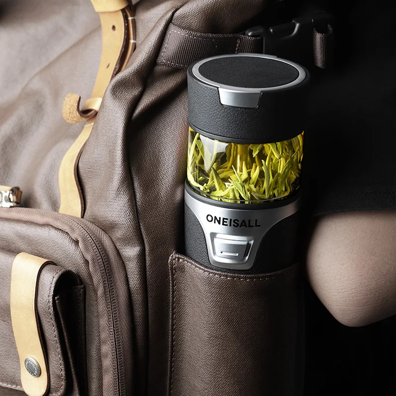 Tanie Oneisall wysokiej jakości przezroczysty szklany kubek przenośna butelka na herbatę z niezależnym kubkiem wysokiej temperatury kreatywny kubek przeciw upadkowi