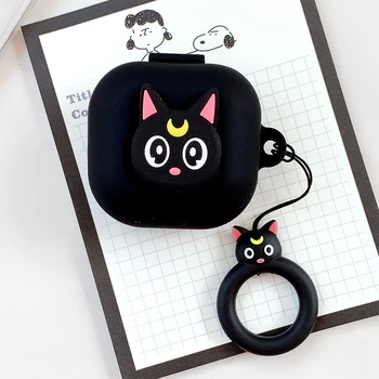 

Cute Cat Cartoon Earphone Cover for Samsung Galaxy Buds Live Case Anti-shock Silicone Case for Galaxy Buds Live 2020 Headphone